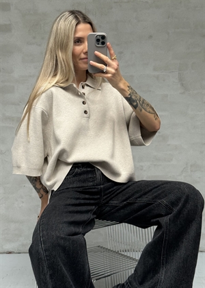 Kaya polo bluse Sand Melange Boii Studios 